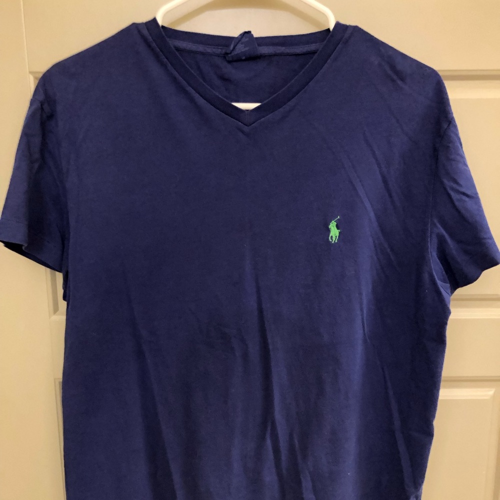 Navy V-neck Polo T-shirt